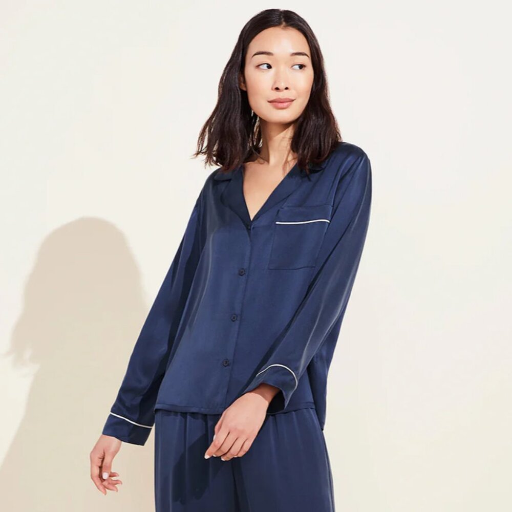 Eberjey Inez Washable Silk Long PJ - TOP Only